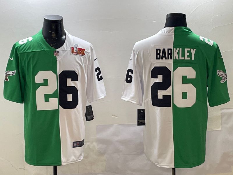 Men Philadelphia Eagles #26 Barkley White Green 2025 Nike Vapor Limited NFL Jersey style 2->ncaa teams->NCAA Jersey